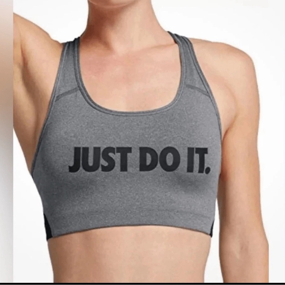 Nike Dri-Fit Women's Charcoal JUST DO IT Sports Bra Size Small